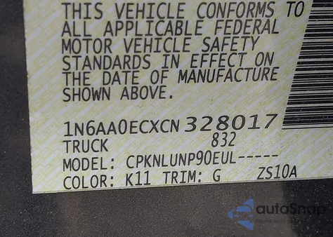 2012 Nissan Titan Pro-4X from USA, damaged, VIN 1N6AA0ECXCN328017